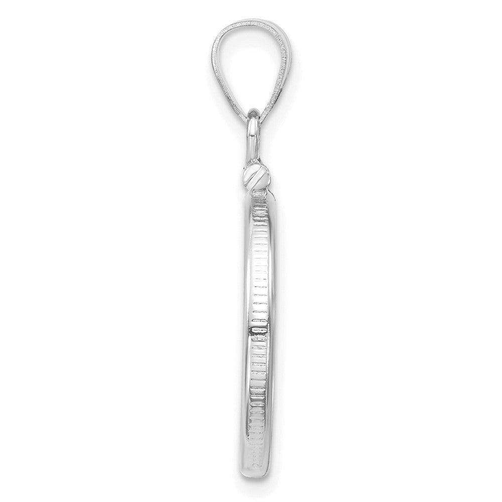 FJC Finejewelers 14 kt White Gold Polished 17.8mm x 1.35mm Screw Top Coin Bezel Pendant