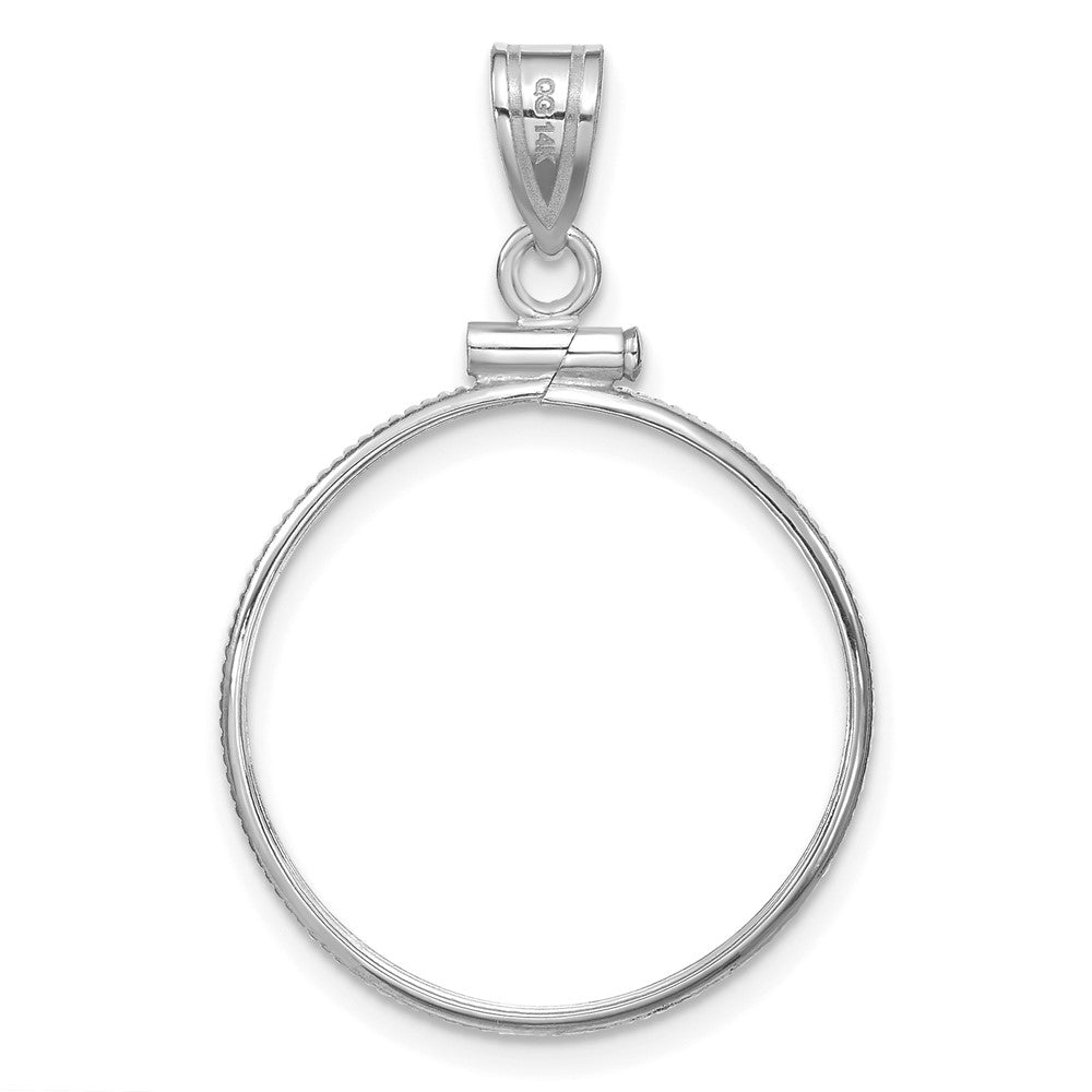 FJC Finejewelers 14 kt White Gold Polished 21.6mm x 1.7mm Screw Top Coin Bezel Pendant