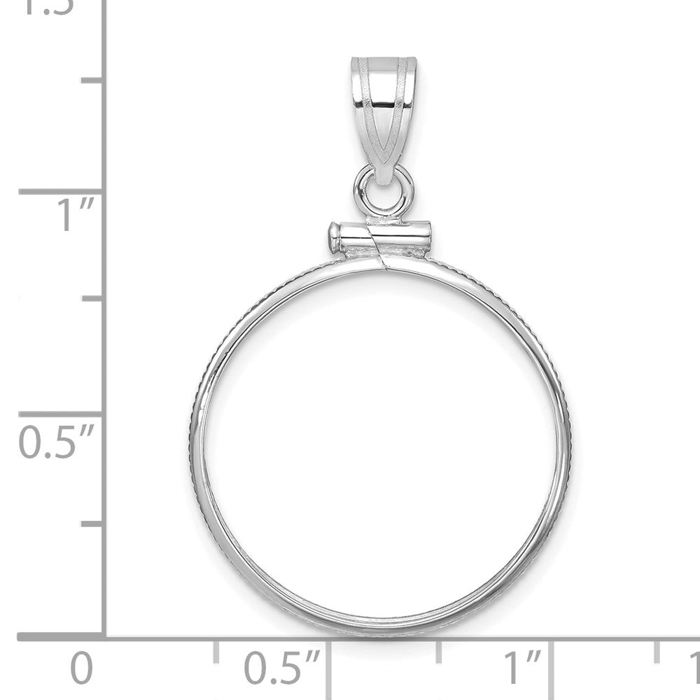 FJC Finejewelers 14 kt White Gold Polished 21.6mm x 1.7mm Screw Top Coin Bezel Pendant