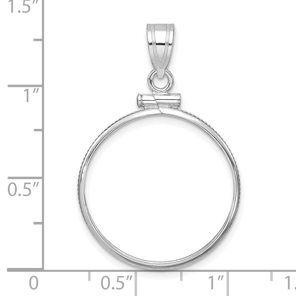 FJC Finejewelers 14 kt White Gold Polished 22.0mm x 1.9mm Screw Top Coin Bezel Pendant