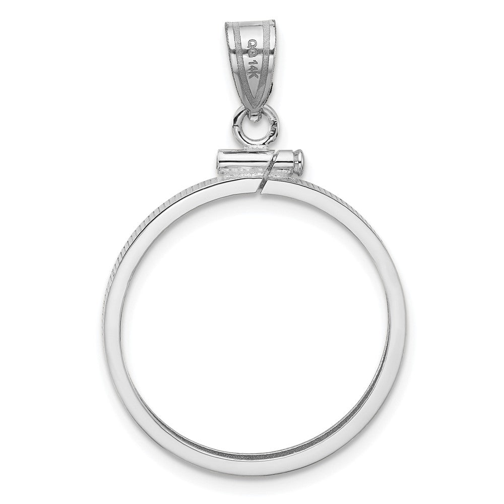 FJC Finejewelers 14 kt White Gold Polished 22.0mm x 1.9mm Screw Top Coin Bezel Pendant