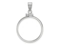 FJC Finejewelers 14 kt White Gold Polished 22.0mm x 1.9mm Screw Top Coin Bezel Pendant