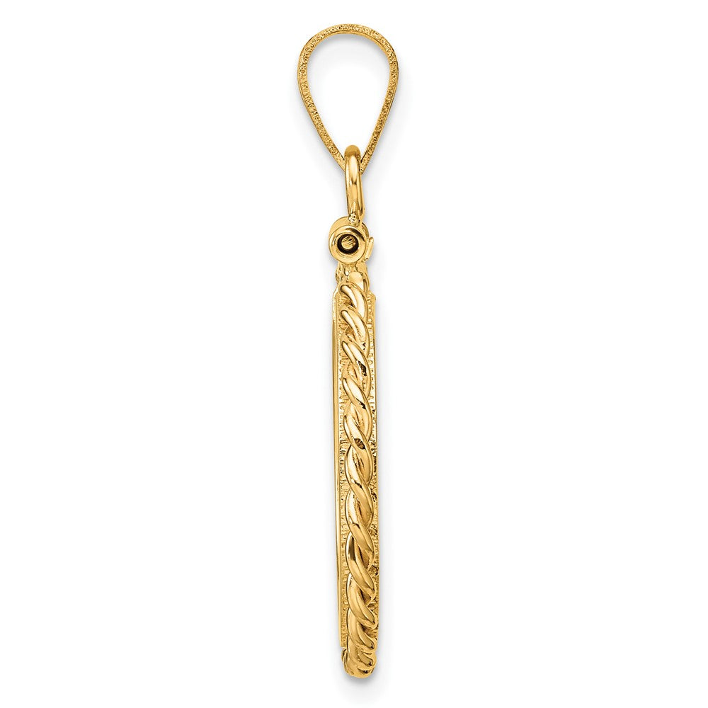 FJC Finejewelers 14 kt Yellow Gold Twisted Wire 16.5mm x 1.35mm Screw Top Coin Bezel Pendant