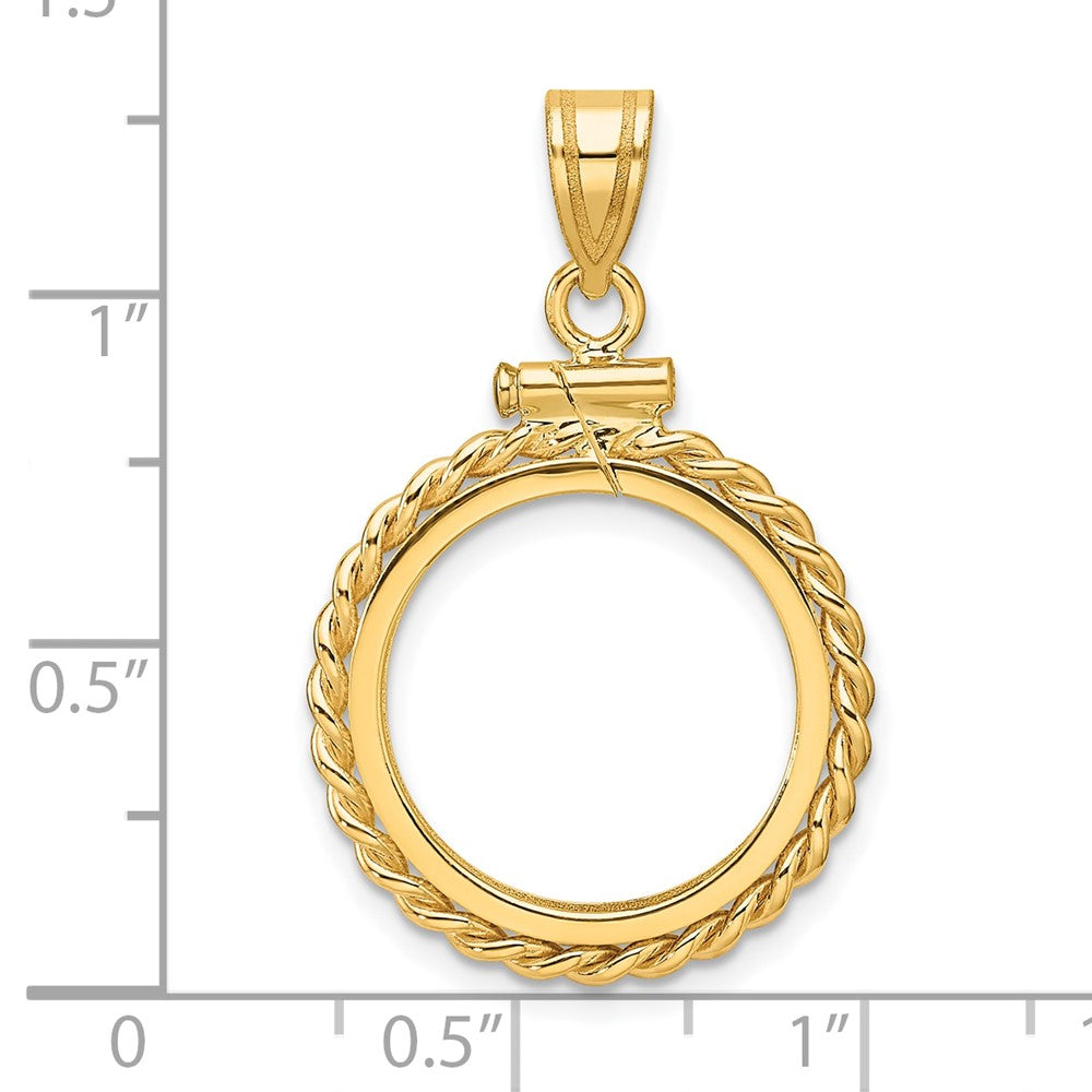 FJC Finejewelers 14 kt Yellow Gold Twisted Wire 16.5mm x 1.35mm Screw Top Coin Bezel Pendant