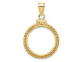 FJC Finejewelers 14 kt Yellow Gold Twisted Wire 17.8mm x 1.35mm Screw Top Coin Bezel Pendant