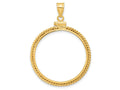 FJC Finejewelers 14 kt Yellow Gold Twisted Wire 27.0mm x 2.35mm Screw Top Coin Bezel Pendant
