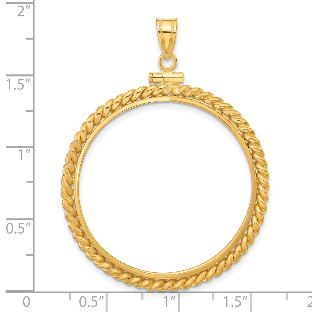 FJC Finejewelers 14 kt Yellow Gold Twisted Wire 32.0mm x 2.85mm Screw Top Coin Bezel Pendant
