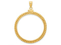 FJC Finejewelers 14 kt Yellow Gold Twisted Wire 32.0mm x 2.85mm Screw Top Coin Bezel Pendant