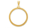 FJC Finejewelers 14 kt Yellow Gold Twisted Wire 34.2mm x 2.85mm Screw Top Coin Bezel Pendant