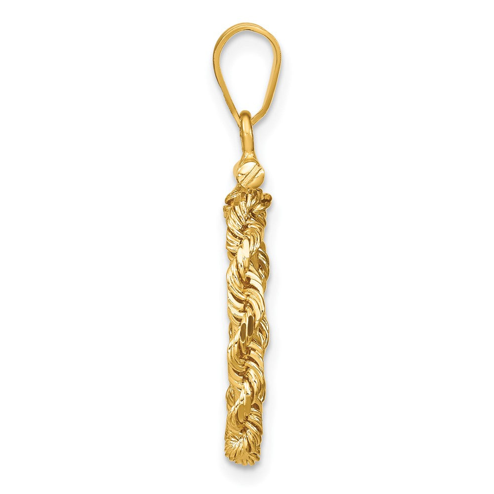FJC Finejewelers 14 kt Yellow Gold Rope 14.0mm x 1.1mm Screw Top Coin Bezel Pendant