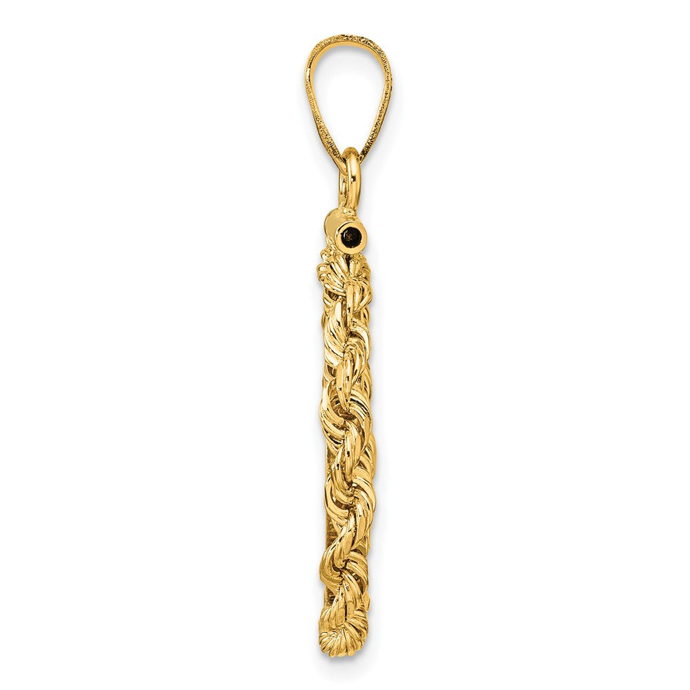 FJC Finejewelers 14 kt Yellow Gold Rope 16.5mm x 1.35mm Screw Top Coin Bezel Pendant