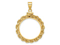 FJC Finejewelers 14 kt Yellow Gold Rope 21.6mm x 1.7mm Screw Top Coin Bezel Pendant