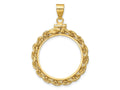 FJC Finejewelers 14 kt Yellow Gold Rope 22.0mm x 1.9mm Screw Top Coin Bezel Pendant