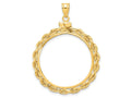 FJC Finejewelers 14 kt Yellow Gold Rope 27.0mm x 2.35mm Screw Top Coin Bezel Pendant
