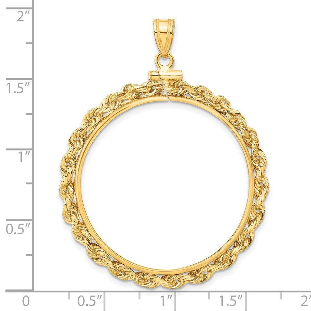 FJC Finejewelers 14 kt Yellow Gold Rope 32.0mm x 2.85mm Screw Top Coin Bezel Pendant