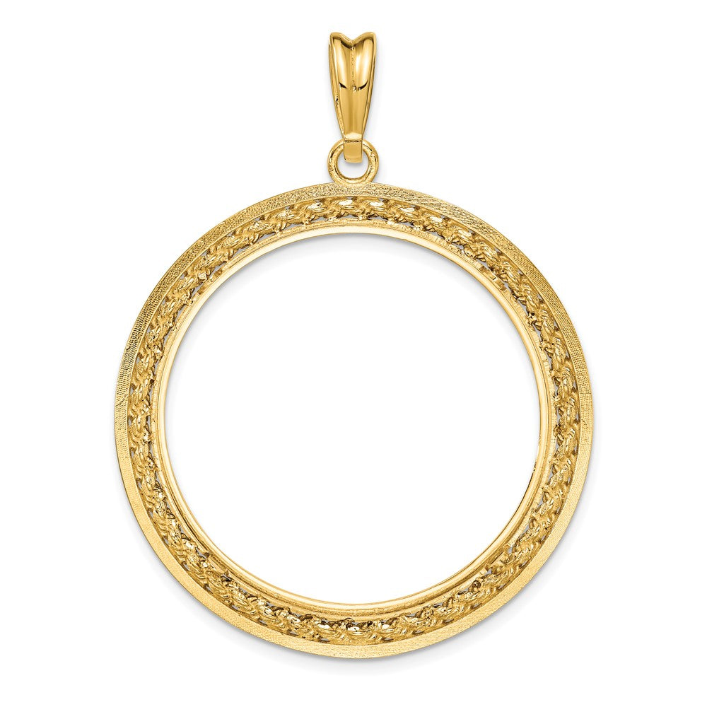 FJC Finejewelers 14 kt Yellow Gold Casted Rope with Bright Edge 32.0mm Prong Coin Bezel Pendant