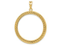 FJC Finejewelers 14 kt Yellow Gold Casted Rope with Bright Edge 32.7mm Prong Coin Bezel Pendant