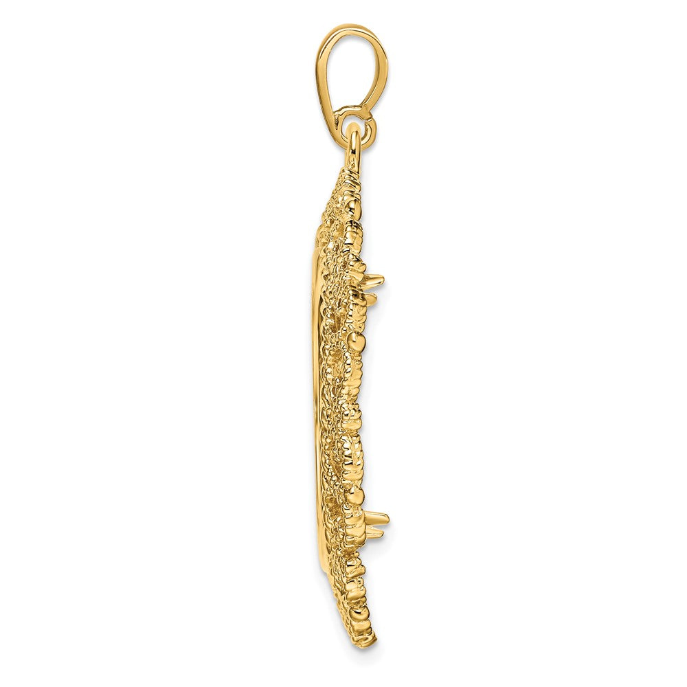 FJC Finejewelers 14 kt Yellow Gold and Textured Victorian 22.0mm Prong Coin Bezel Pendant