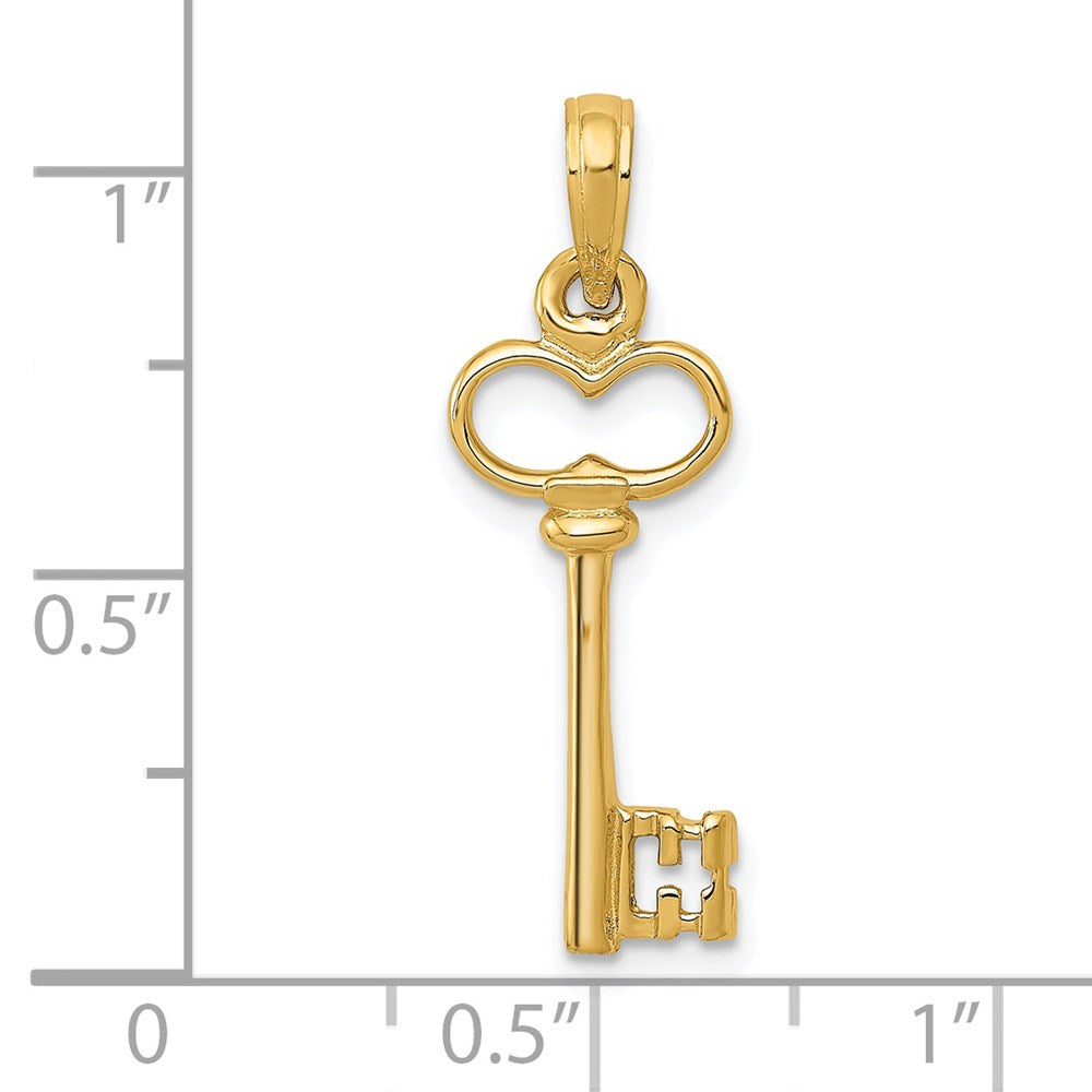 FJC Finejewelers 14 kt Yellow Gold Polished 3-D Key Charm 26 x 8 mm