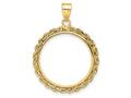 FJC Finejewelers 14 kt Yellow Gold Polished Rope 21.6mm Prong Coin Bezel Pendant