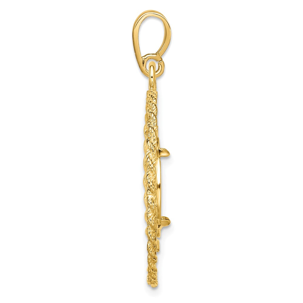 FJC Finejewelers 14 kt Yellow Gold Greek Key with Rope Border 13.0mm Prong Coin Bezel Pendant