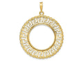 FJC Finejewelers 14 kt Yellow Gold Greek Key with Rope Border 21.6mm Prong Coin Bezel Pendant