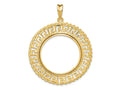 FJC Finejewelers 14 kt Yellow Gold Greek Key with Rope Border 27.0mm Prong Coin Bezel Pendant