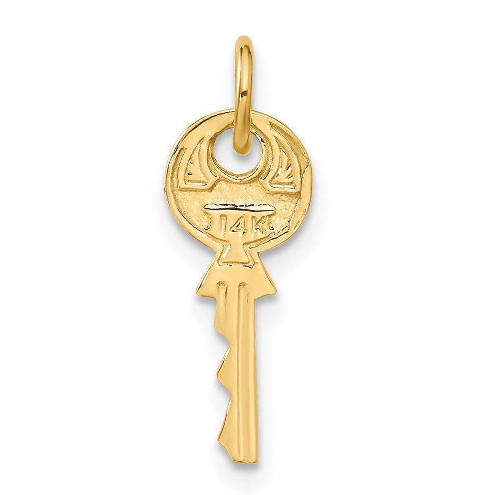 FJC Finejewelers 14 kt Yellow Gold Polished 3D Rounded Top Key Charm 20 x 6 mm