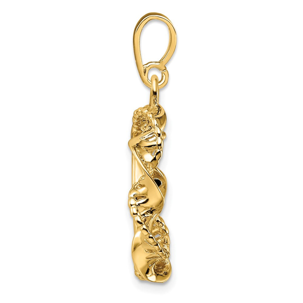 FJC Finejewelers 14 kt Yellow Gold Fancy Twisted Ribbon 13.0mm Prong Coin Bezel Pendant