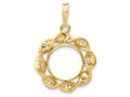 FJC Finejewelers 14 kt Yellow Gold Fancy Twisted Ribbon 13.0mm Prong Coin Bezel Pendant