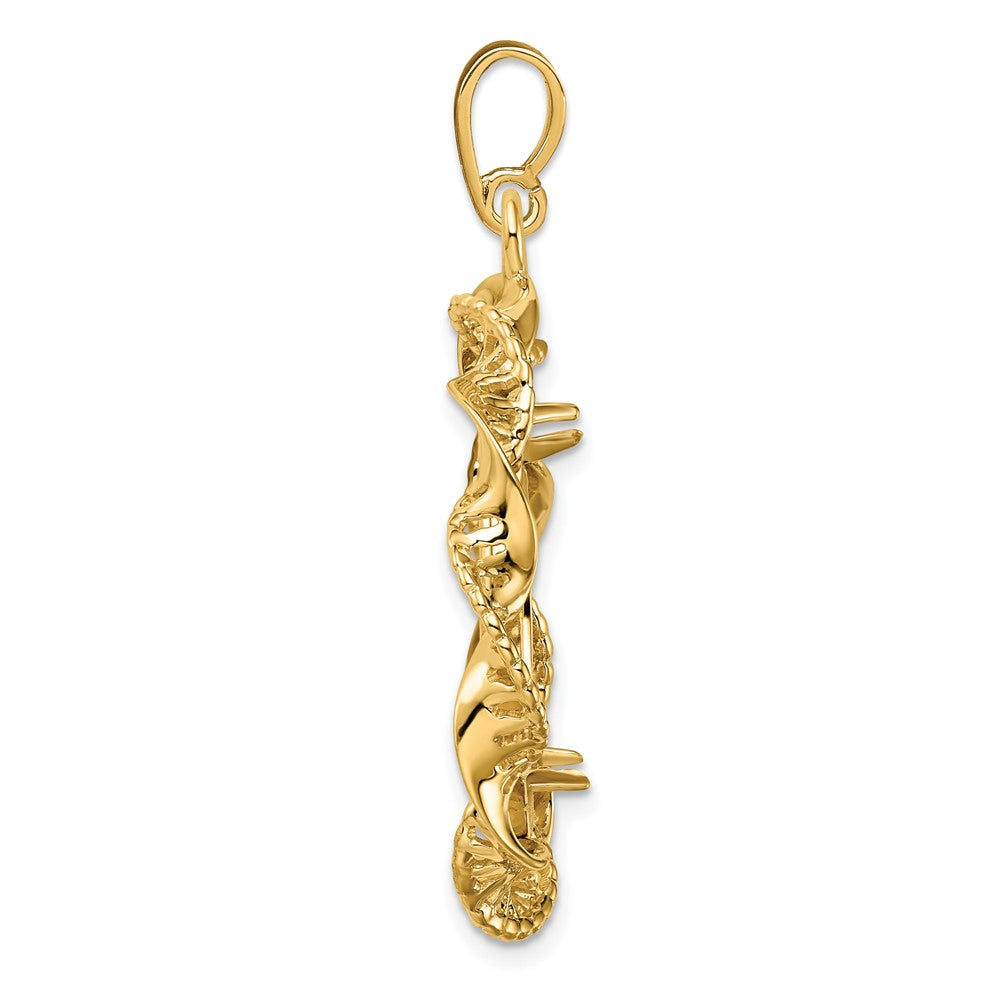FJC Finejewelers 14 kt Yellow Gold Fancy Twisted Ribbon 21.6mm Prong Coin Bezel Pendant