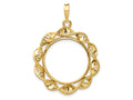 FJC Finejewelers 14 kt Yellow Gold Fancy Twisted Ribbon 21.6mm Prong Coin Bezel Pendant