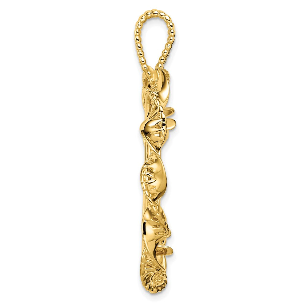 FJC Finejewelers 14 kt Yellow Gold Fancy Twisted Ribbon 27.0mm Prong Coin Bezel Pendant