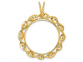 FJC Finejewelers 14 kt Yellow Gold Fancy Twisted Ribbon 27.0mm Prong Coin Bezel Pendant