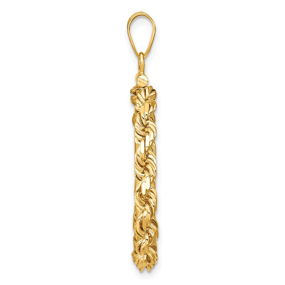 FJC Finejewelers 14 kt Yellow Gold Rope 22.0mm x 1.9mm Screw Top Coin Bezel Pendant