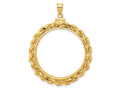 FJC Finejewelers 14 kt Yellow Gold Rope 32.0mm x 2.85mm Screw Top Coin Bezel Pendant