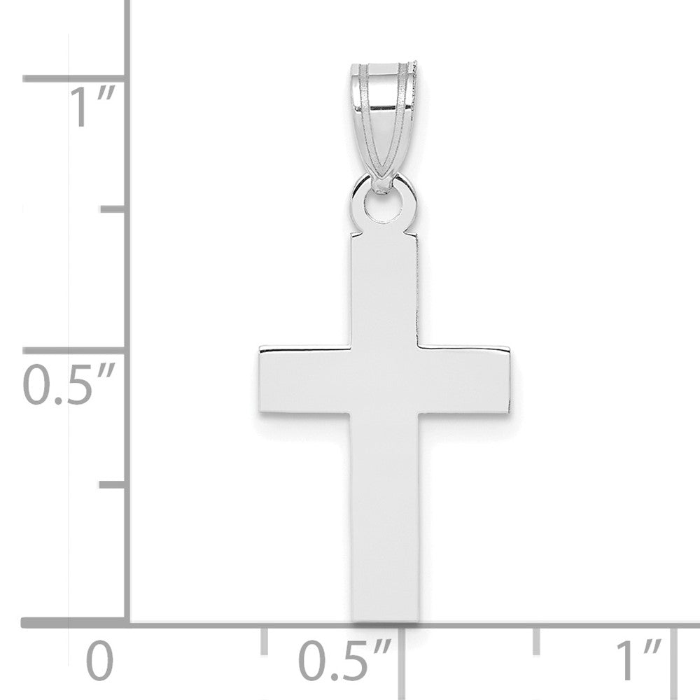 FJC Finejewelers 14 kt White Gold Polished Cross Charm 26 mm x 12 mm