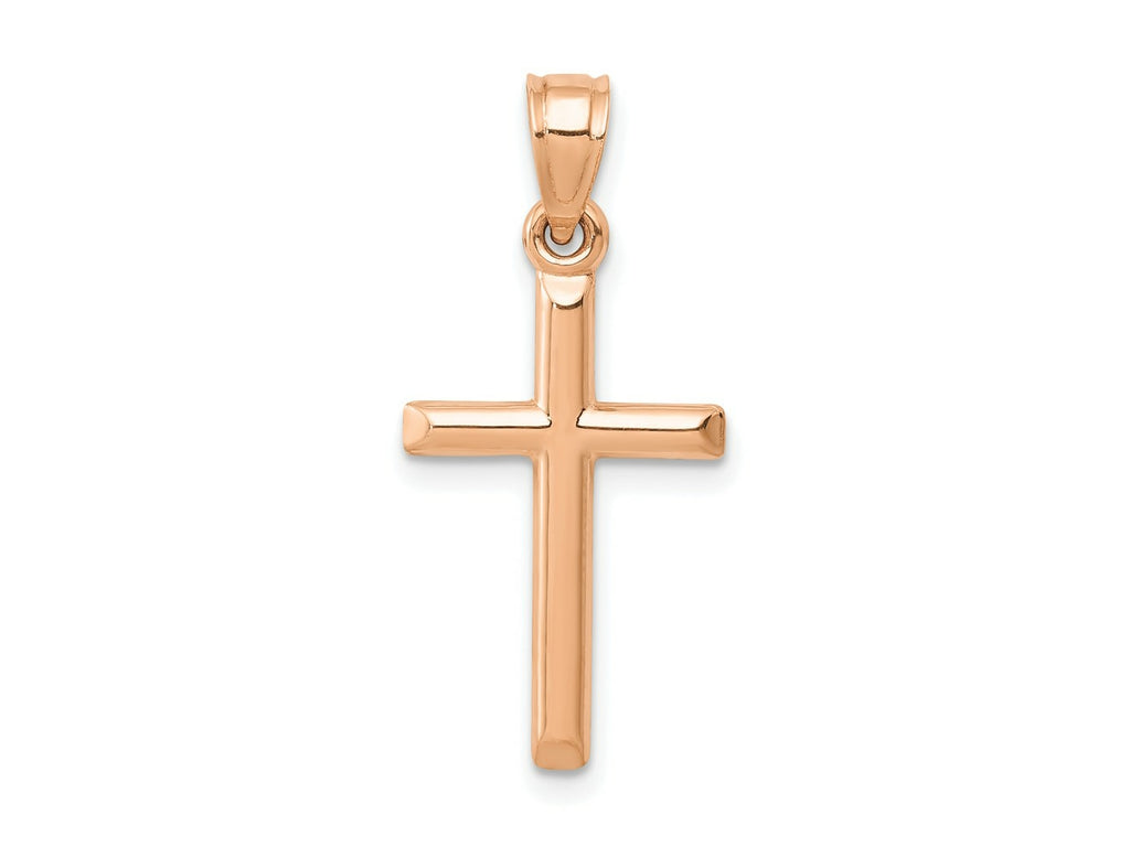FJC Finejewelers 14 kt Rose Gold Themed Polished Hollow Cross Charm 25 mm x 12 mm