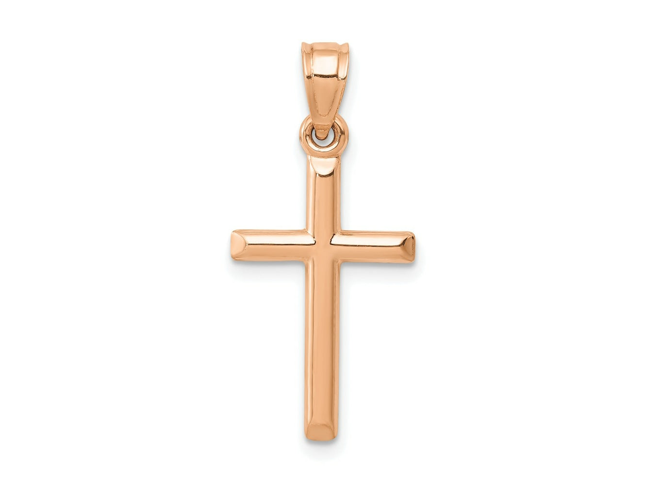FJC Finejewelers 14 kt Rose Gold Themed Polished Hollow Cross Charm 25 mm x 12 mm