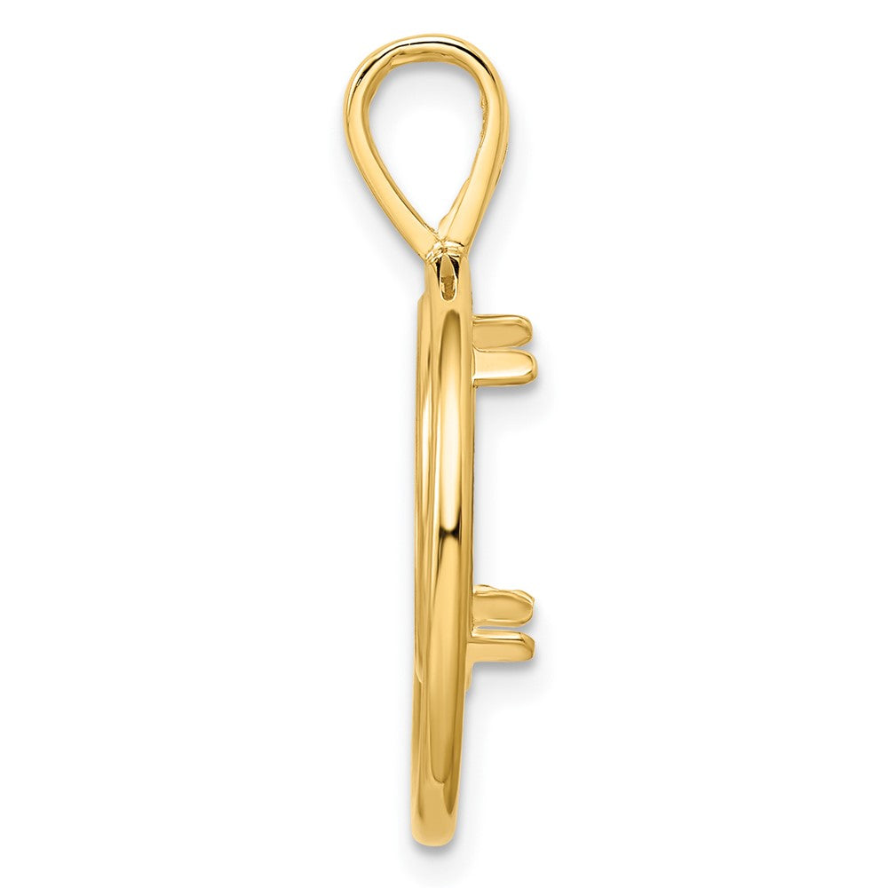 FJC Finejewelers 14 kt Yellow Gold Offset Double Circle 13.0mm Prong Coin Bezel Pendant