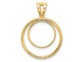 FJC Finejewelers 14 kt Yellow Gold Offset Double Circle 13.0mm Prong Coin Bezel Pendant