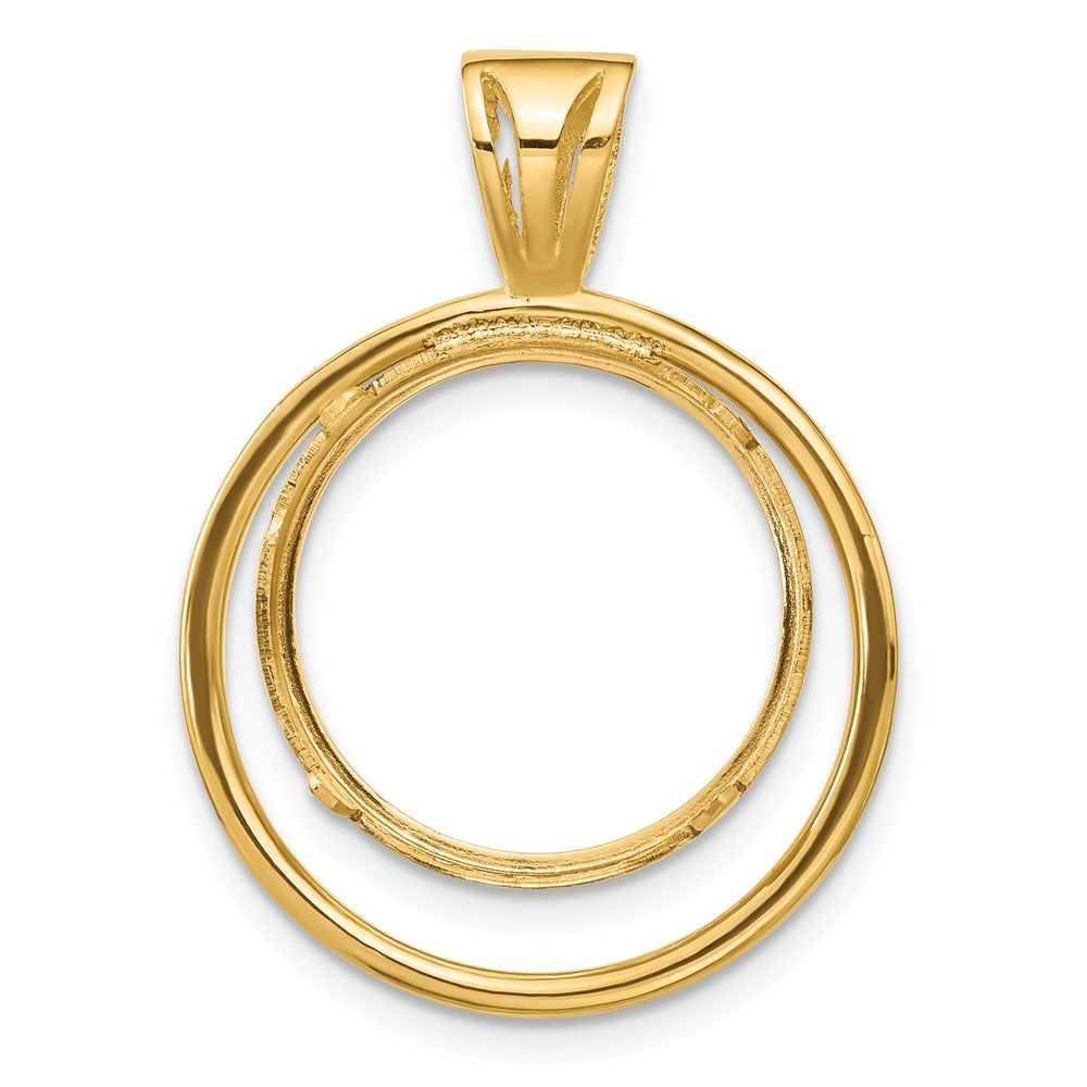 FJC Finejewelers 14 kt Yellow Gold Offset Double Circle 16.5mm Prong Coin Bezel Pendant