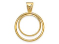 FJC Finejewelers 14 kt Yellow Gold Offset Double Circle 16.5mm Prong Coin Bezel Pendant