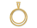 FJC Finejewelers 14 kt Yellow Gold Offset Double Circle 17.8mm Prong Coin Bezel Pendant
