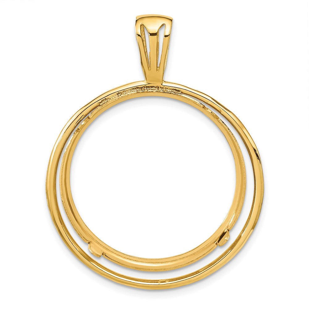 FJC Finejewelers 14 kt Yellow Gold Offset Double Circle 27.0mm Prong Coin Bezel Pendant