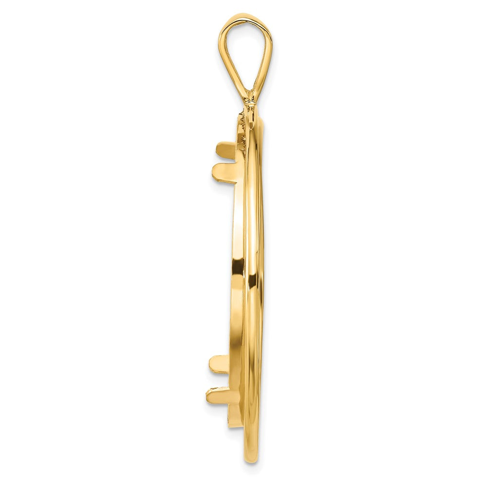 FJC Finejewelers 14 kt Yellow Gold Offset Double Circle 34.2mm Prong Coin Bezel Pendant