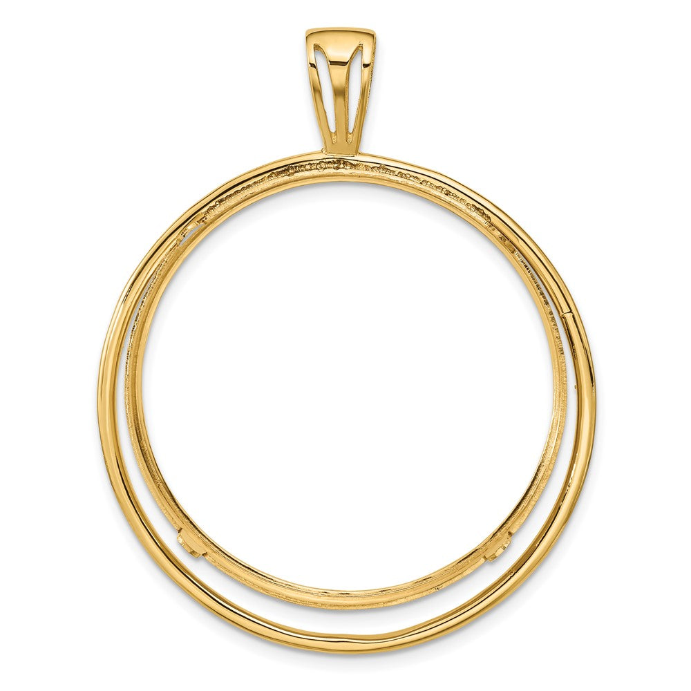 FJC Finejewelers 14 kt Yellow Gold Offset Double Circle 34.2mm Prong Coin Bezel Pendant