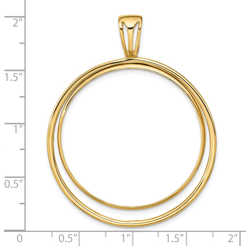 FJC Finejewelers 14 kt Yellow Gold Offset Double Circle 34.2mm Prong Coin Bezel Pendant