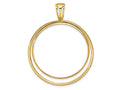 FJC Finejewelers 14 kt Yellow Gold Offset Double Circle 34.2mm Prong Coin Bezel Pendant