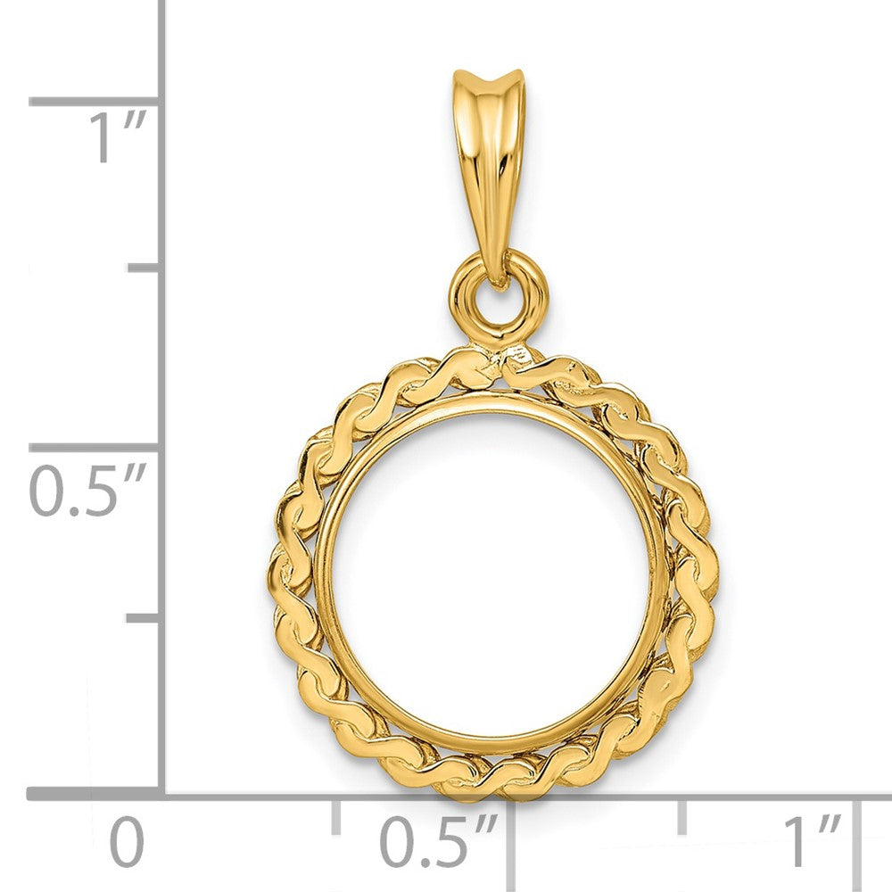 FJC Finejewelers 14 kt Yellow Gold Polished S Chain 13.0mm Prong Coin Bezel Pendant